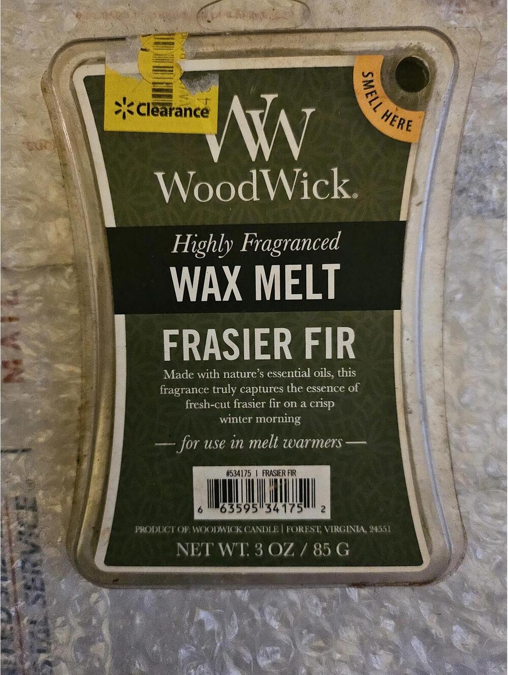 WoodWick Frasier Fir scent Fragranced Wax Melts - 3 oz (6 Count)
